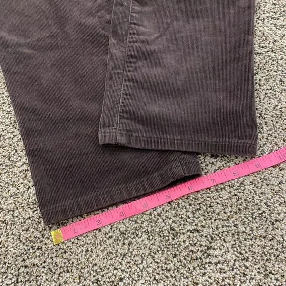 EILEEN FISHER 4 Brown Pinwale Corduroy Cotton Tencel Tapered Ankle Pants Stretch - Picture 14 of 16